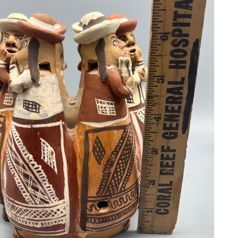 Peruvian‎ Latin American Folk Art Gossiping Ladies Pottery Clay Whistle - Picture 5 of 6